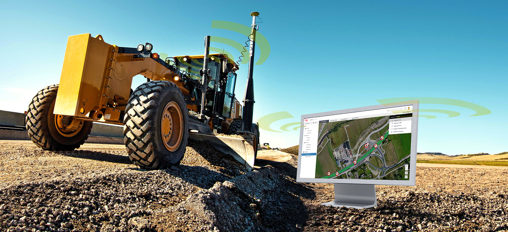 Baustelle und Computerbildschirm symbolisieren digitale Baustellen